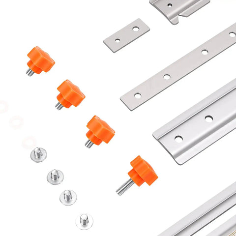 Rock Solid Router Milling Bracket With Adjustable Circle Cutting Jig And Straight Edge Guide stainless steel parts and orange knobs