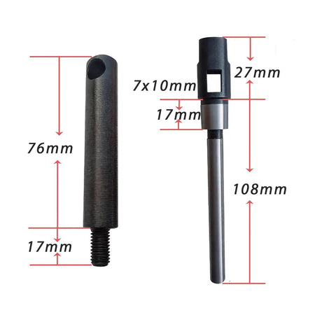 Components of Pro Grade 29 Piece Universal Valve Seat Cutter Kit With Carbide Tipped Blades And Arbors showing dimensions for each part.