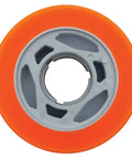 Orange wheel with hybrid nylon core from Ion Pro Quad Roller Skate Wheels 63.5mm Speed Set White X-Firm Grip and Orange XX-Firm Roll