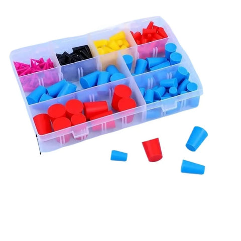 Bulk 200 Piece Silicone Rubber Tapered Plugs For Powder Coating And Metal Finishing Stopper Tool Kit High Heat Resistant Durable Sealing Caps Plug Set in organizer