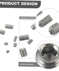 Tough Stuff 300pcs Stainless Steel Allen Head Socket Screw Set Assembly Kit Tools Featuring Oval Cup Point Internal Drive Fasteners For Pro Mechanics And Industrial Jobs Solid Heavy Duty Gear Really Kick Ass Deal For Your Next Gig. Stainless steel socket screws shown close up