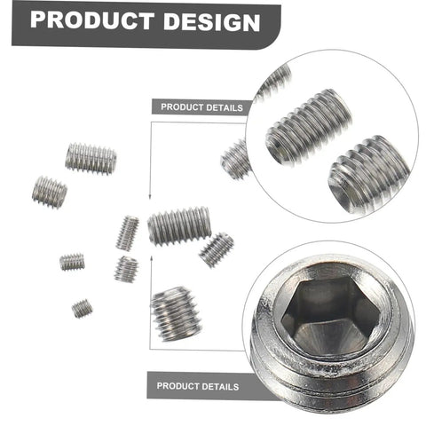 Tough Stuff 300pcs Stainless Steel Allen Head Socket Screw Set Assembly Kit Tools Featuring Oval Cup Point Internal Drive Fasteners For Pro Mechanics And Industrial Jobs Solid Heavy Duty Gear Really Kick Ass Deal For Your Next Gig. Stainless steel socket screws shown close up