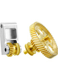 Gold DLC Slant Gear Kit Brass Extruder Gear for Bambu Lab P1P P1S X1C X1E with RNC Nano Coating close-up view