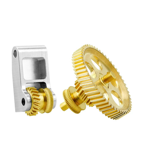 Gold DLC Slant Gear Kit Brass Extruder Gear for Bambu Lab P1P P1S X1C X1E with RNC Nano Coating close-up view