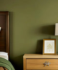 Bedroom with nightstand featuring Vintage Brass Duckbill Cabinet Door Pull Handle Single Hole Design, gold frame and lamp