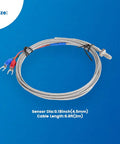 K Type Thermocouple Sensor cable, 6.6ft length, shown coiled with connector ends, part of PID Temperature Controller Kit With 100 To 240V AC Power, SSR 40DA Solid State Relay, K Type Thermocouple Sensor, And Black Heat Sink, Alarm Output, Two Or Three Wire Sensor Support, Ideal For DIY Temperature Control And Heating Projects.