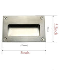 2 Pack 5x3.2 Inch Stainless Steel Hidden Recessed Flush Pull Handles Square Concealed Furniture Hardware For Doors, Drawers, Cupboards And Cabinets