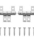 Torque Hinge Locking Hinges With Screws, Ribbon Style, Silver, Carbon Steel, 1.25 X 1.18 X 0.31 Inch, 2 Pack, front view
