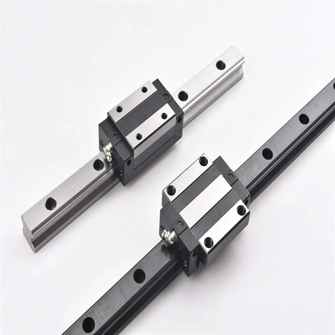 Professional Linear Motion Guide Rail System With HGWHGH Bearings And 15 20 25 30 35 45 55mm Slider Block For Precision CNC Machinery And Automated Equipment Locking Slider Keeps Connections Tight And Friction Free For Smooth Operation, shown with dual guide rails and slider blocks