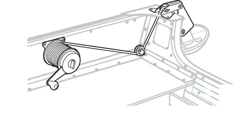 Diagram of Heavy Duty Anchor Lift System For Boats That Drops Lifts And Stores Your Anchor Easily Built From Heavy Gauge Steel With Self Lubricating Nylon Wheels Mounts On Bow Or Stern And Handles One Hundred Feet Of Three Sixteenth Inch Line Attwood installed on boat