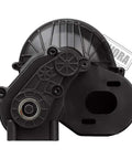 Black Complete Gearbox Transmission for One Tenth Scale Axial SCX10 II 90046 RC Crawler, front view with nylon casing