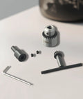 Mini Drill Chuck Set With Brass Shaft Coupling And Sleeve Adapters for precision micro-drilling in model making projects.