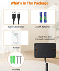 Image showing Type-C cable, two AAA batteries, manual, and mounting hardware included with Digital Shipping Scale Half Ounce To 440 Pound High Accuracy Postal Scale For Packages Luggage Mail And More A Must Have Workhorse For Home Office Small Business Warehouse Pet Food And Travel.