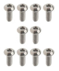 Rock Solid Gr1 Titanium M3 Socket Head Cap Screw Assortment with ten precision bolts in 6mm to 15mm sizes.
