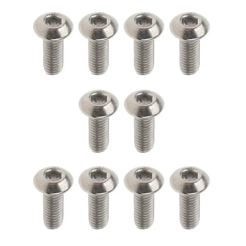Rock Solid Gr1 Titanium M3 Socket Head Cap Screw Assortment with ten precision bolts in 6mm to 15mm sizes.