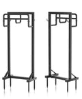 Heavy Duty Freestanding Garden Hose Holder With Stable Base And Tool Hooks, Rustproof Metal Hose Storage Stand For Up To 151 Feet Of Hose, Ideal For Outdoor Yard Lawn And Patio, Black Finish.