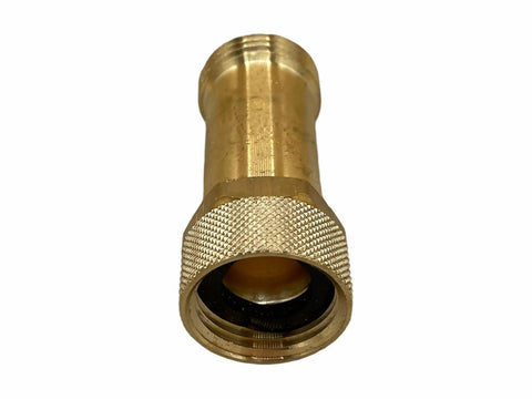 Heavy Duty Brass Swivel Extender Fitting For Three Quarter Inch Hose Connections 2.63 Inch Length Lead Free Corrosion Resistant Prevents Hose Kinks Flexible Reach In Tight Spaces Easy Install Durable Brass Connector, 3/4 in brass hose adapter