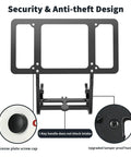 Juniper 2026 Model Y License Plate Holder For Premium with anti-theft design details and tamper-proof hardware.