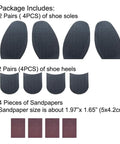 Eight Piece Shoe Sole And Heel Repair Kit with Cuttable Replacement Pads, Non Skid Soles and Heels, Anti Slip Wave Pattern