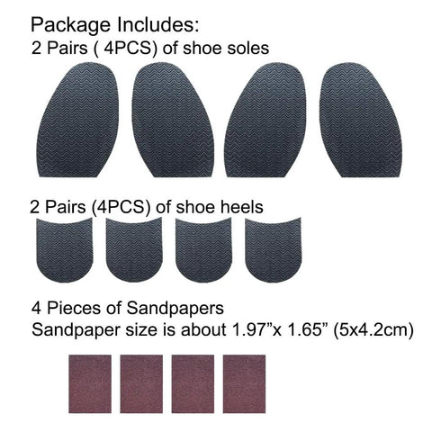 Eight Piece Shoe Sole And Heel Repair Kit with Cuttable Replacement Pads, Non Skid Soles and Heels, Anti Slip Wave Pattern