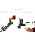 Kickass Xy Linear Motion Stage Featuring 500Mm X And 300Mm Y Stroke Ball Screw Guide Table assembly instructions with motor and hex wrench.