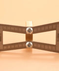 Dead On Dovetail Marking Gauge And Layout Tool Featuring Laser Cut Precision With Dual Angle Blades For No Sweat Woodworking Joints Solid Copper Steel Build For Hardwood And Softwood Projects Silver with measurement markings