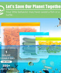 10 Pack Reusable Storage Bags BPA Free Freezer Bags Set Includes 2 Gallon Bags 4 Sandwich Bags 4 Thick Snack Bags Leakproof Food Grade PEVA Ideal For Food Prep Marinating Lunch Fruit Meat Cereal submerged with ocean background and fish visible