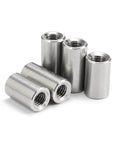 304 Stainless Steel Internal Threaded Dowel Pins Set, Parallel Locating Pins With Single Hole, shown in various sizes on white background