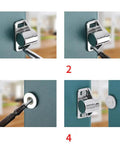 Installation process of Magnetic Door Catch Set Heavy Duty Zinc Alloy Cabinet Latch with screws in 4 steps on a door.