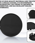 Universal 54 Mm Wheel Center Caps Snap In Rim Hub Covers Anti Scratch Dustproof Black Hubcaps, top view showing smooth finish.