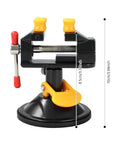 Mini Suction Vise Clamp Aluminum Alloy With Vacuum Base Pro Grade 180 Degree Rotating Bench Clamp Tool For Electronics Precision Holding Lightweight Durable And Rust Resistant, 10cm tall
