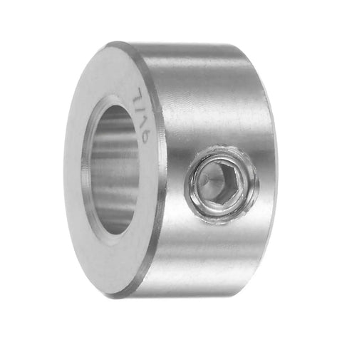 4 Pack Shaft Collars 304 Stainless Steel Bore Seven Sixteenth Inch Outer Diameter Seven Eighths Inch Width Seven Sixteenth Inch Set Screw Rings for Wheelbarrow Axles Gearbox Assemblies Machine Tools and Industrial Use
