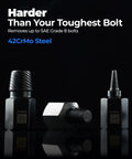 Impact screw extractor set pieces highlighting different sizes for heavy duty bolt and nut removal with CrMo steel