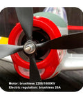 Close-up of Extra Large 29.5 Inch P51 Mustang Remote Control Combat Aircraft motor and propeller detailed view