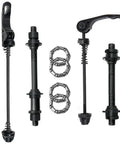 Bike Quick Release Axle Set 1 Pair Front and Rear Hollow Shaft for Road and Mountain Bikes with 25mm Hub Chromoly Steel