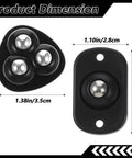 8 Piece Appliance Casters Self Adhesive Caster Wheels Furniture Sliders Universal Rollers With 3 Ball And 1 Ball Designs shown in dimensions.
