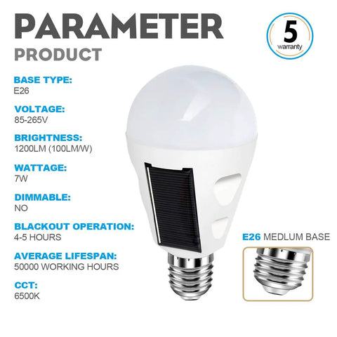 4 Pack Rechargeable Battery Backup LED Light Bulbs For E26 And E27 Bases Emergency Home Power Outage Lighting White Daylight 6000K