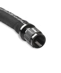 Close-up of black hose from LS Steam Tube Kit For Performance Engines With Adjustable Pivoting Vent Adapters