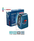 Bosch Cross Line Laser Level With 3 Lines, Self Leveling Within 4 Degrees, 15 Meter Range, Class 2, vivid line visibility