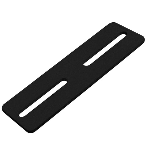 Ten Pack Five Inch Black Flat Mending Plates With Long Slots For Straight Repair Brackets In Carbon Steel Powder Coated