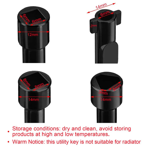 All In One 4 Way Utility Key For Water Gas Electric Meters And Medicine Cabinets Heavy Duty Zinc Alloy Tool detailed views