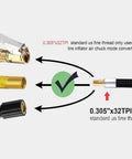 Universal Air Pump Hose Adapter Extension Tube For Car And Motorbike Tire Inflator Durable Flexible Locking Valve Connector Tool Kit 20cm
