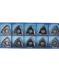 Beefy CNC Carbide Turning Insert WNMG432 WNMG080408TM for Metal Cutting Steel, cast iron, exotic alloys in blue tray, pack of 10.
