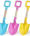 16 Inch Kids Beach Shovel Set Of 3 Durable Wood Handle ABS Plastic Sand Snow Garden Shovels For Beach Sandbox Backyard Fun
