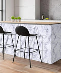 Kitchen island covered with White Marble Peel And Stick Contact Paper Self Adhesive Wallpaper For Furniture Desks Countertops Cabinets Shelves