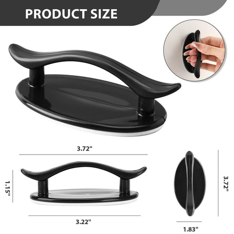 Black handle from 2 Pack Self Stick Instant Cabinet Drawer Handles Self Adhesive Pull Handles For Kitchen Cabinets Doors Windows Sliding Closets Bathrooms And Mirror Panels White Finish Easy Install Decorative Yet Practical Hardware