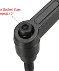 Slick Quick Release Clamping Levers With Adjustable Push Button Ratchets And M6 By 16mm Male Threads For Rock Solid Fastening In Matte Black four pack showing hex socket size of 3mm.