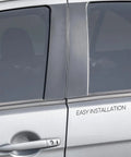 Close-up of Mitsubishi Lancer Weatherstrip Window Molding Trim Seal Belt showing easy installation on a vehicle's exterior.