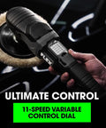 24V Brushless Cordless Rotary Polisher Beast for Auto Detailing, FX3311-Z, shown with 11-speed control dial in use.
