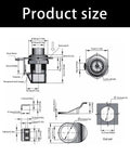 Push Button Latches With Smooth Locking Mechanism, Waterproof Cabinet Door Latch for Camping Trailers and RVs with size dimensions